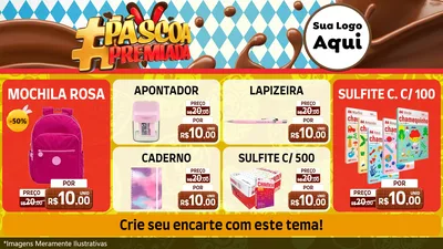 Modelo de TV para TV Horizontal com o tema Páscoa Premiada para Papelaria