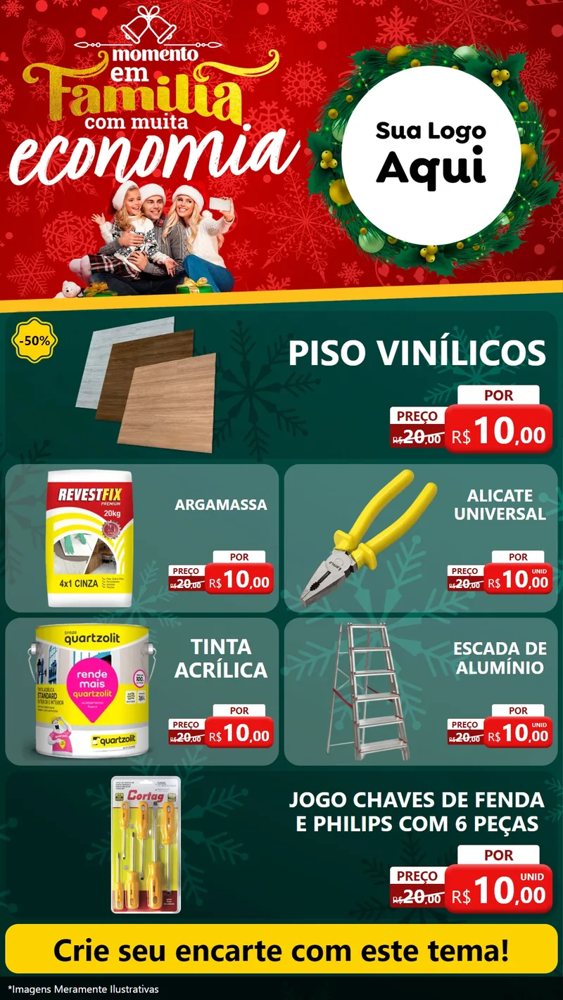 Modelo de TV para TV Vertical com o tema Momento em Família (Natal) para Material para Construção