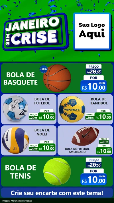 Modelo de TV para TV Vertical com o tema Janeiro Sem Crise para Artigos Esportivos