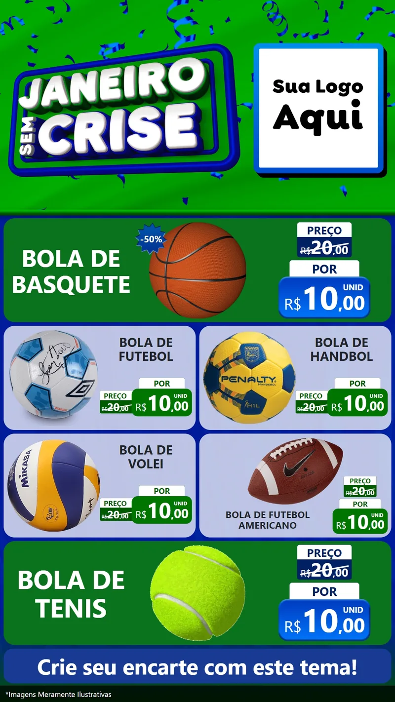 Modelo de TV para TV Vertical com o tema Janeiro Sem Crise para Artigos Esportivos