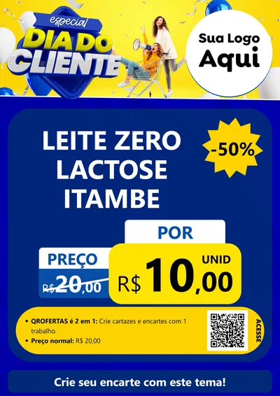Modelo de Cartaz para Cartaz A4 Vertical com o tema Especial Dia do Cliente para Frios e Laticínios