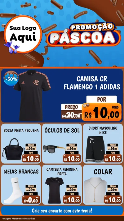 Modelo de Rede Social para Stories com o tema Promoção Páscoa para Roupas e acessórios