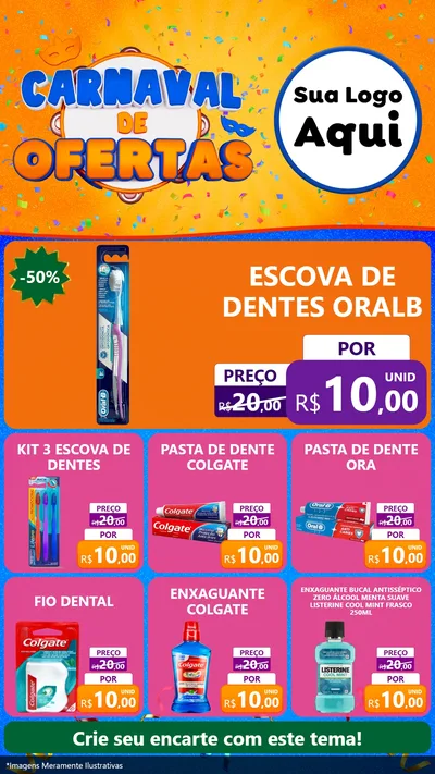 Modelo de Rede Social para Stories com o tema Carnaval de Ofertas para Higiene Pessoal