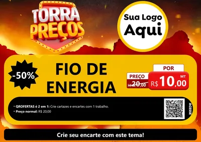 Modelo de Cartaz para Cartaz A4 Horizontal com o tema Torra Preços para Materiais Elétricos