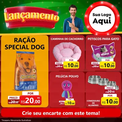 Modelo de Rede Social para Feed Facebook com o tema Lançamento para Pet Shop