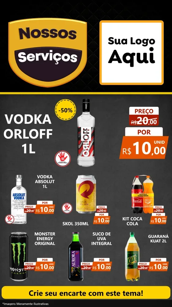 Modelo de Rede Social para Stories com o tema Nossos Serviços para Distribuidora de bebidas