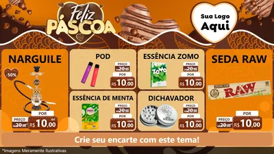 Modelo de TV para TV Horizontal com o tema Feliz Páscoa para Tabacaria