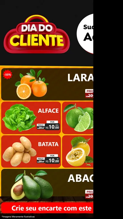 Modelo de TV para TV Vertical com o tema Dia do Cliente para Hortifrúti