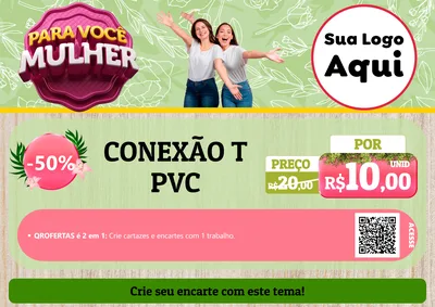 Modelo de Cartaz para Cartaz A4 Horizontal com o tema Para Você Mulher para Tubos e conexões