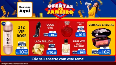 Modelo de TV para TV Horizontal com o tema Ofertas de Janeiro para Perfumes