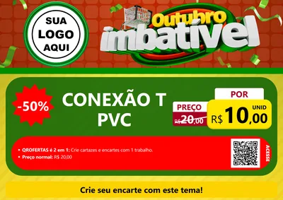 Modelo de Cartaz para Cartaz A4 Horizontal com o tema Outubro Imbatível para Tubos e conexões