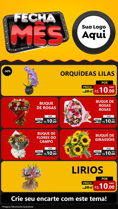 Modelo de TV para TV Vertical com o tema Fecha Mês para Floricultura e jardim