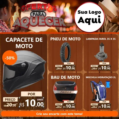 Modelo de Rede Social para Feed Facebook com o tema Ofertas Para Aquecer para Moto peças