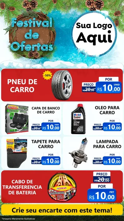 Modelo de TV para TV Vertical com o tema Festival de Ofertas - Inverno para Auto peças