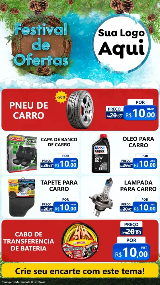 Modelo de TV para TV Vertical com o tema Festival de Ofertas - Inverno para Auto peças
