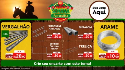 Modelo de TV para TV Horizontal com o tema Especial Semana Farroupilha para Ferragens