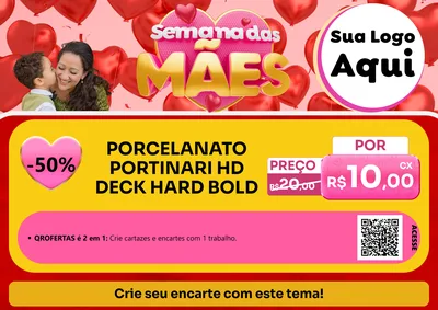 Modelo de Cartaz para Cartaz A4 Horizontal com o tema Semana Das Mães para Pisos e revestimentos