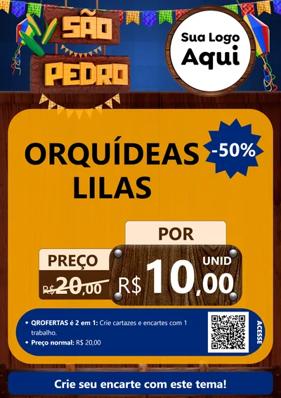 Modelo de Cartaz para Cartaz A4 Vertical com o tema São Pedro para Floricultura e jardim