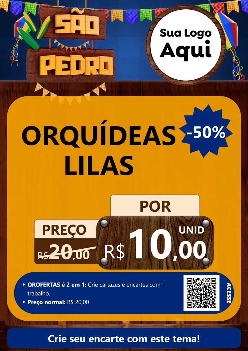 Modelo de Cartaz para Cartaz A4 Vertical com o tema São Pedro para Floricultura e jardim