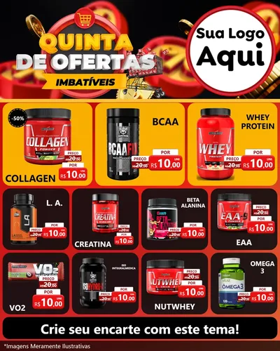 Modelo de Rede Social para Feed Instagram com o tema Quinta de Ofertas Imbatíveis para Suplementos alimentares