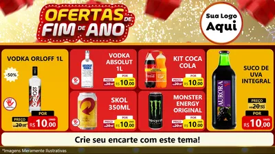 Modelo de TV para TV Horizontal com o tema Ofertas de Fim de Ano para Distribuidora de bebidas