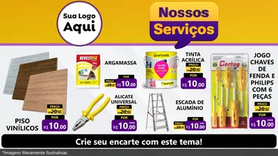 Modelo de TV para TV Horizontal com o tema Nossos Serviços para Material para Construção