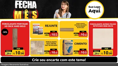 Modelo de TV para TV Horizontal com o tema Fecha Mês para Pisos e revestimentos