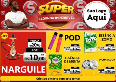 Modelo de Encarte para Encarte A4 Horizontal com o tema Super Segunda Imperdível para Tabacaria