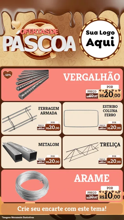 Modelo de TV para TV Vertical com o tema Ofertas de Páscoa para Ferragens