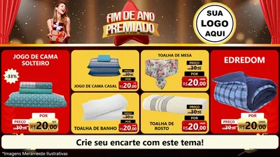 Modelo de TV para TV Horizontal com o tema Fim de Ano Premiado para Cama, Mesa e Banho