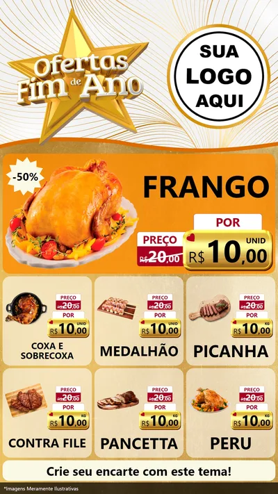 Modelo de Rede Social para Stories com o tema Ofertas Fim de Ano para Assados