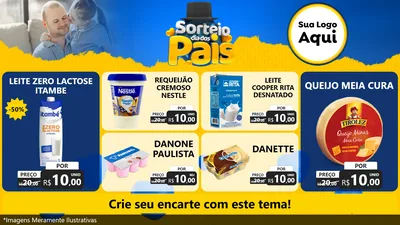 Modelo de TV para TV Horizontal com o tema Sorteio Dia Dos Pais para Frios e Laticínios