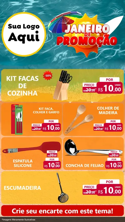 Modelo de TV para TV Vertical com o tema Janeiro de Promoção para Utilidades Domésticas