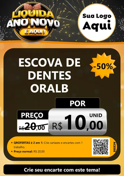 Modelo de Cartaz para Cartaz A4 Vertical com o tema Liquida Ano Novo É Aqui! para Higiene Pessoal