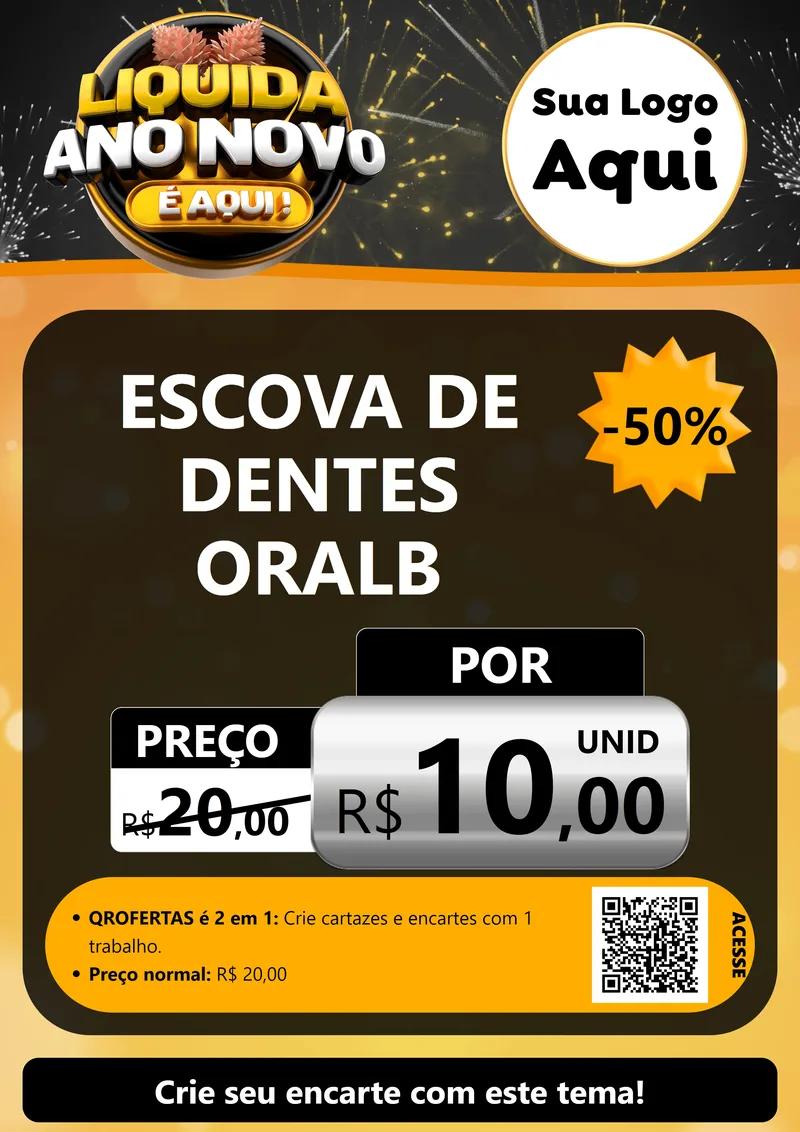 Modelo de Cartaz para Cartaz A4 Vertical com o tema Liquida Ano Novo É Aqui! para Higiene Pessoal