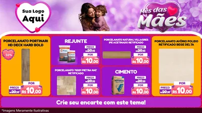 Modelo de TV para TV Horizontal com o tema Mês das Mães para Pisos e revestimentos