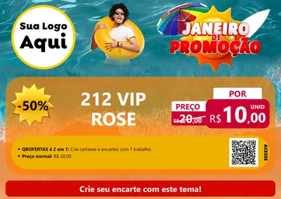 Modelo de Cartaz para Cartaz A4 Horizontal com o tema Janeiro de Promoção para Perfumes