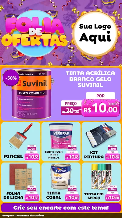 Modelo de Rede Social para Stories com o tema Folia de Ofertas para Tintas e Ferramentas