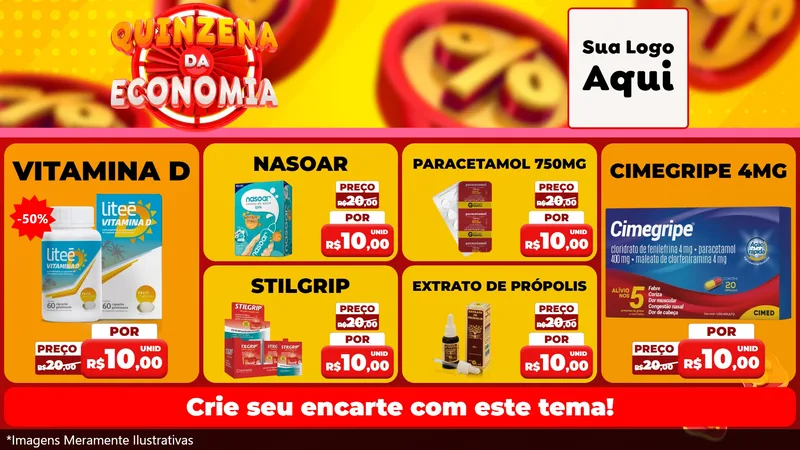 Modelo de TV para TV Horizontal com o tema Quinzena Da Economia para Farmácia
