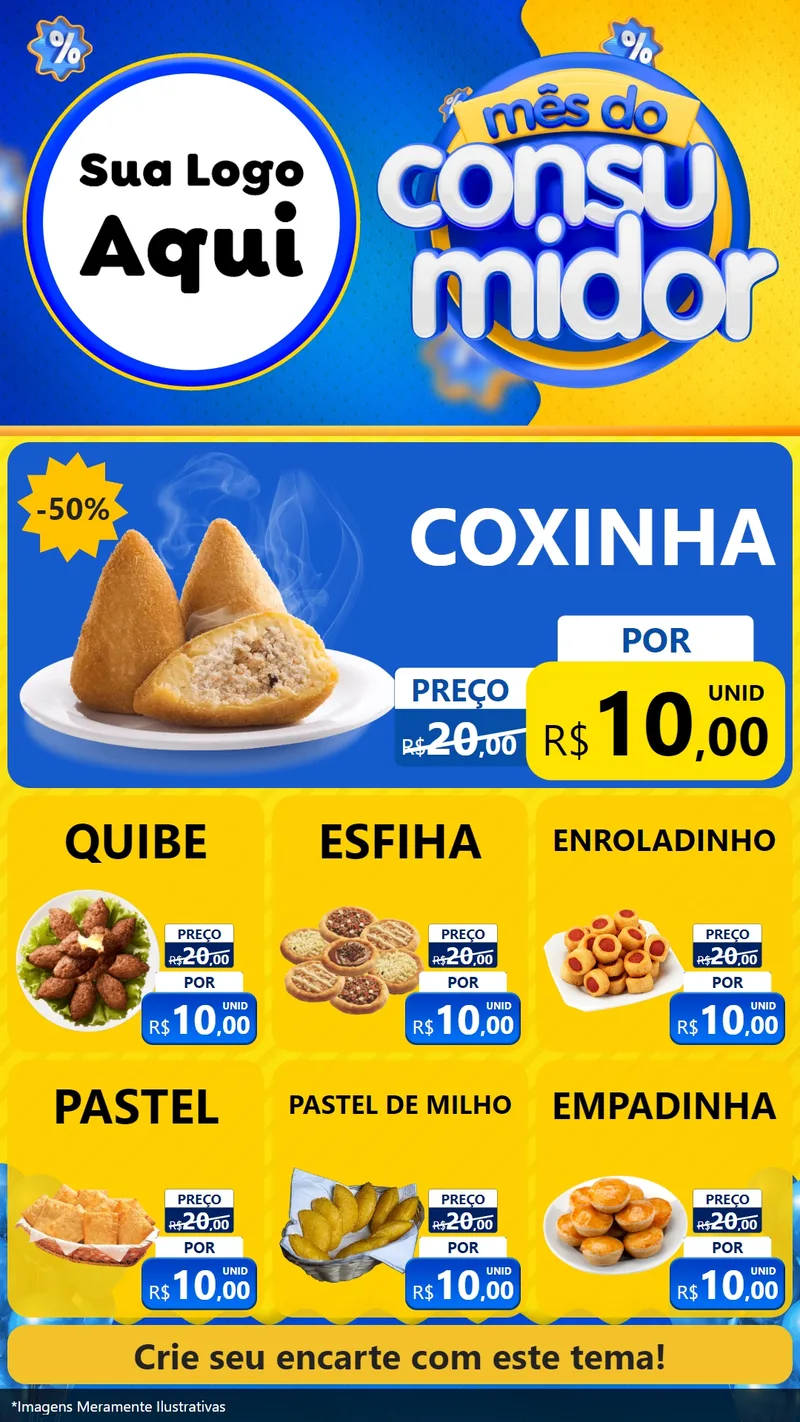 Modelo de Rede Social para Stories com o tema Mês do Consumidor para Salgadaria