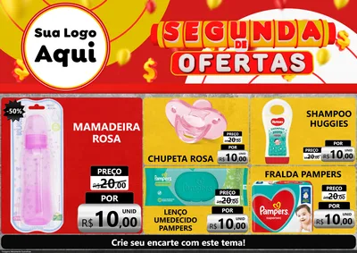 Modelo de Encarte para Encarte A4 Horizontal com o tema Segunda de Ofertas para Bebês