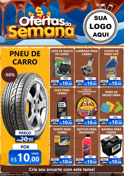 Modelo de Encarte para Encarte A4 Vertical com o tema Ofertas da Semana - Páscoa para Auto peças