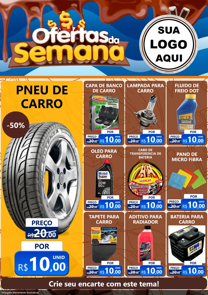 Modelo de Encarte para Encarte A4 Vertical com o tema Ofertas da Semana - Páscoa para Auto peças