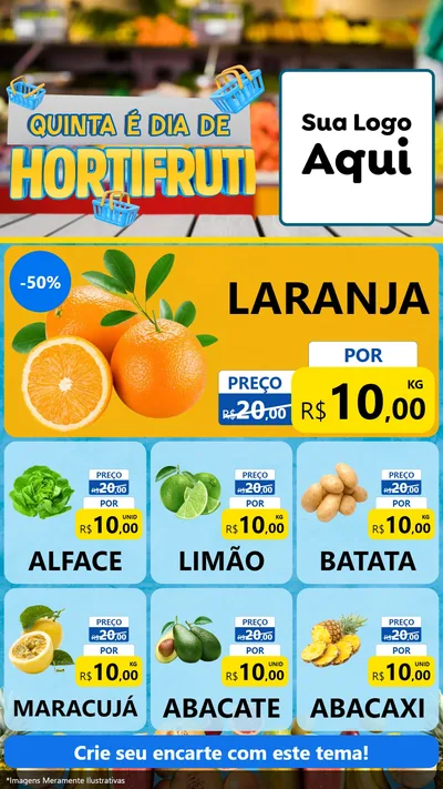Modelo de Rede Social para Stories com o tema Quinta É Dia de Hortifruti para Hortifrúti
