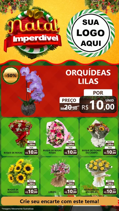 Modelo de Rede Social para Stories com o tema Natal Imperdível para Floricultura e jardim