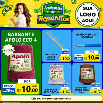 Modelo de Rede Social para Feed Facebook com o tema Proclamação da República para Armarinho e Aviamentos