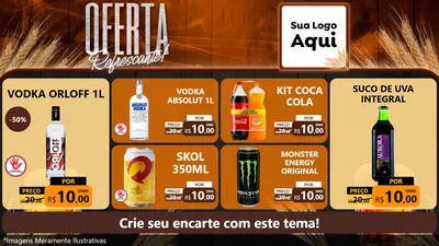 Modelo de TV para TV Horizontal com o tema Oferta Refrescante! para Distribuidora de bebidas