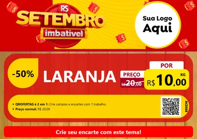 Modelo de Cartaz para Cartaz A4 Horizontal com o tema Setembro Imbatível para Hortifrúti