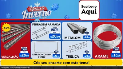Modelo de TV para TV Horizontal com o tema Ofertas de Inverno para Ferragens