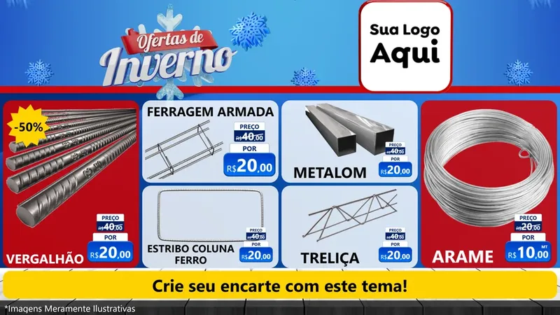 Modelo de TV para TV Horizontal com o tema Ofertas de Inverno para Ferragens